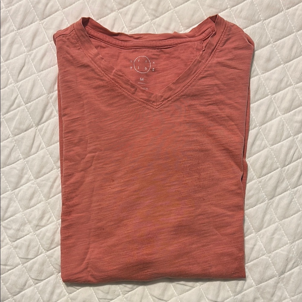 Men’s V-Neck Top in Rust by Even Tide